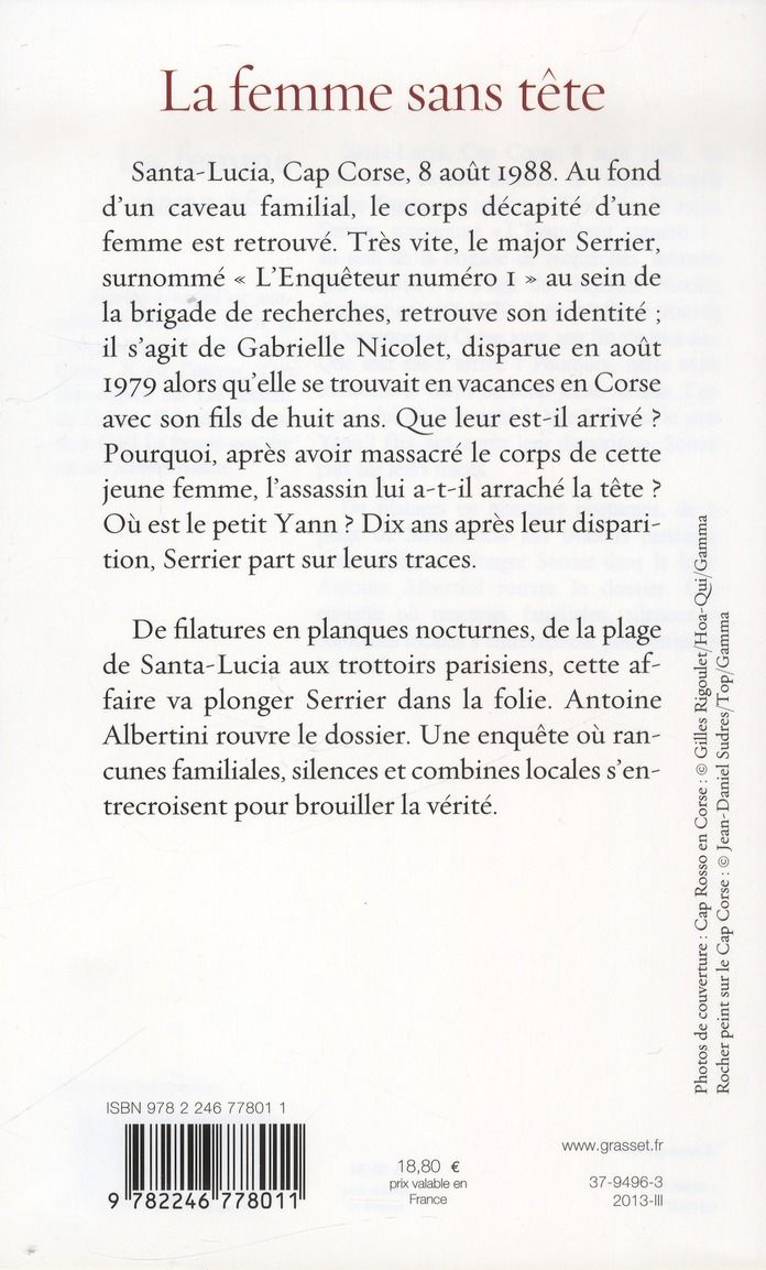 Quatrième de couverture de « La femme sans tête : enquête sur une affaire classée »