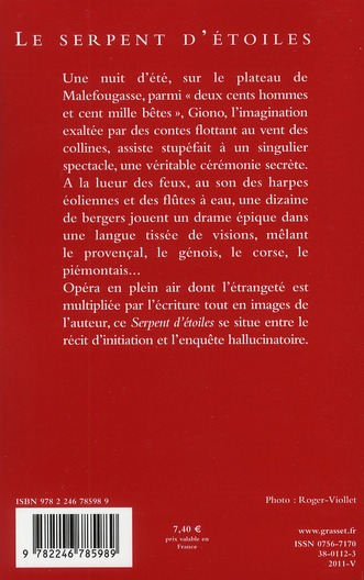 Quatrième de couverture de « LE SERPENT D'ETOILES »