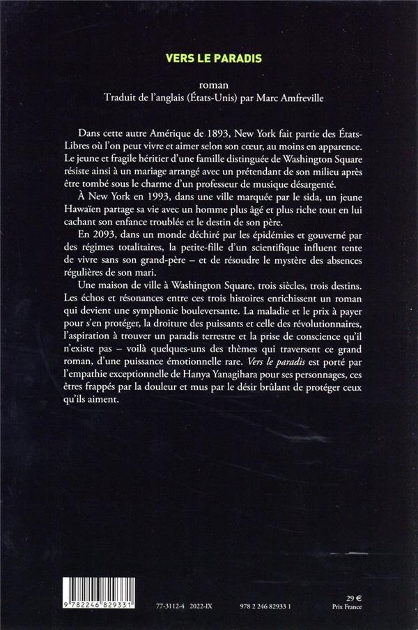 Quatrième de couverture de « Vers le paradis : roman »