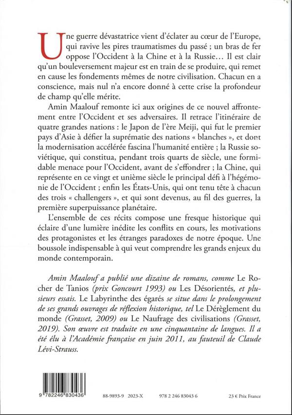 Quatrième de couverture de « Le labyrinthe des égarés : l'Occident et ses adversaires »