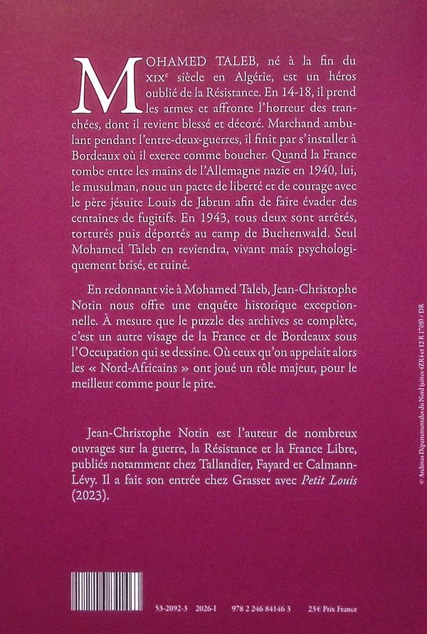 Quatrième de couverture de « A la recherche de Mohamed Taleb »
