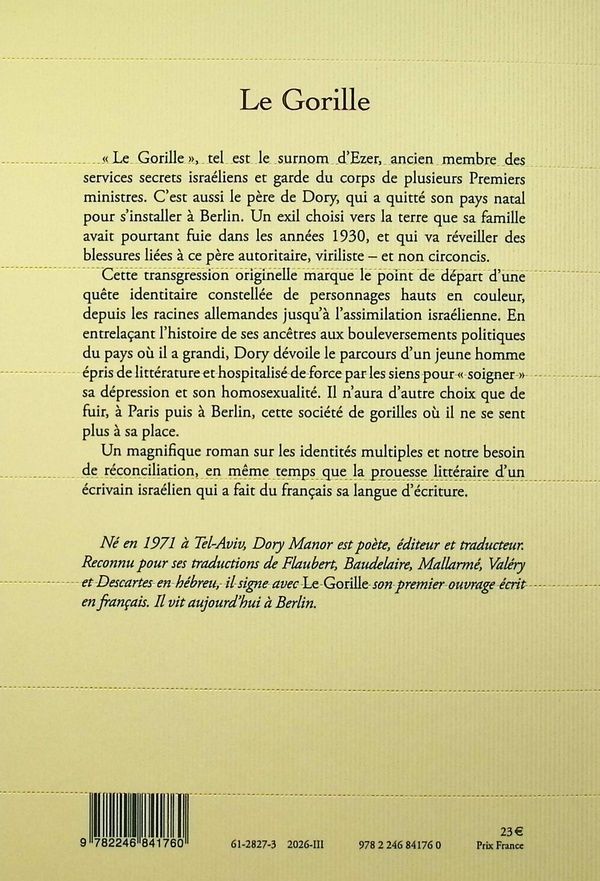 Quatrième de couverture de « Le gorille : roman »
