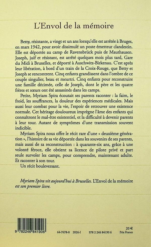 Quatrième de couverture de « L'envol de la mémoire »