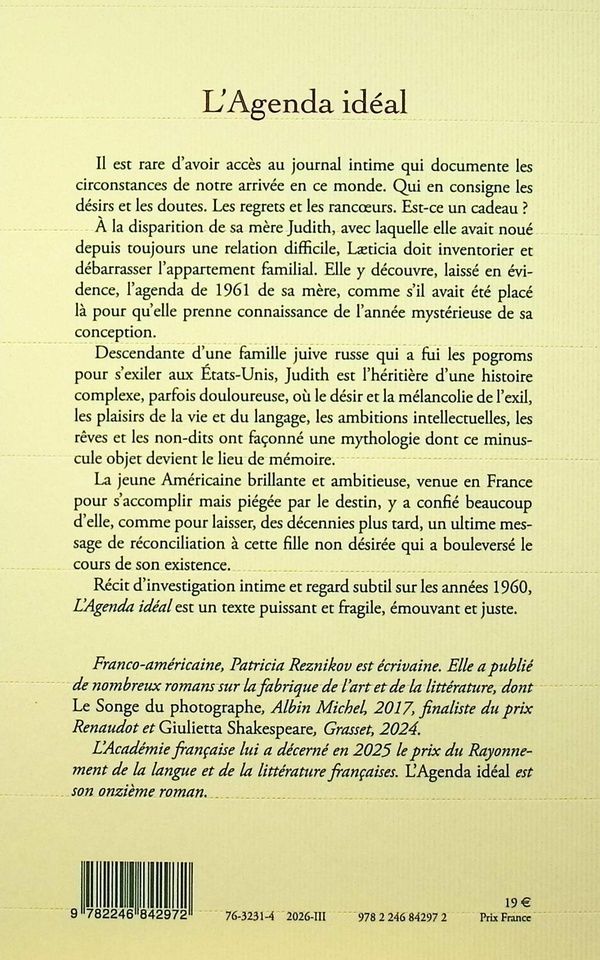 Quatrième de couverture de « L'agenda idéal »