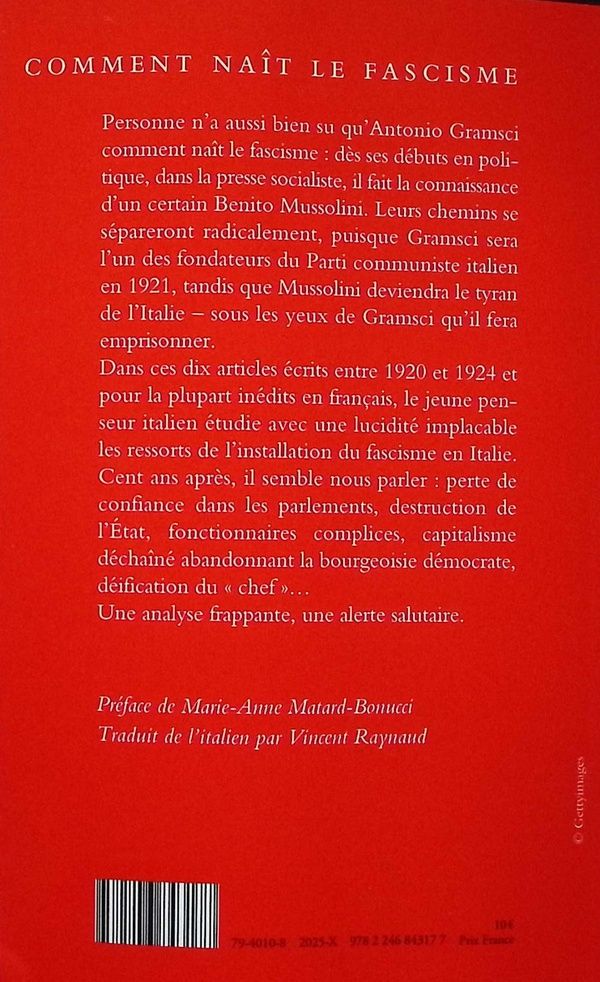 Quatrième de couverture de « Comment naît le fascisme »