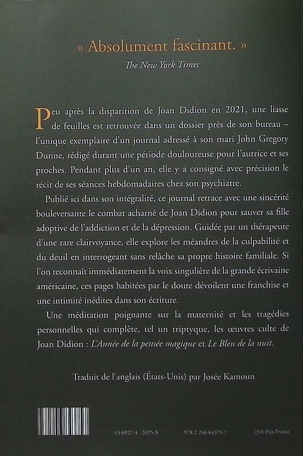 Quatrième de couverture de « Notes à John »