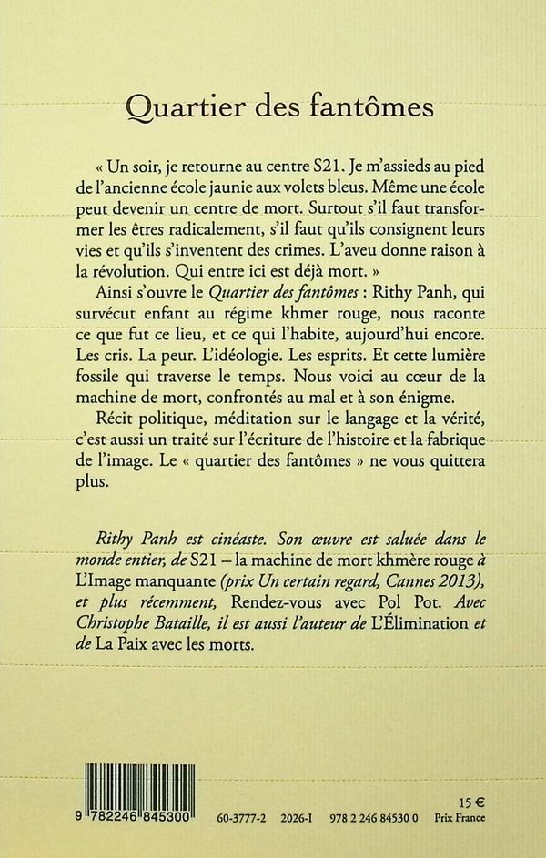Quatrième de couverture de « Quartier des fantômes »