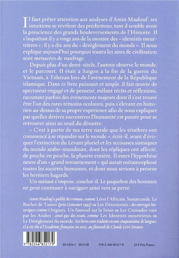 Quatrième de couverture de « Le naufrage des civilisations »