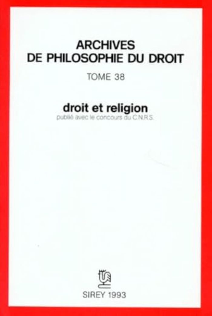 Couverture du livre « DROIT ET RELIGION - TOME 38 » de Collectif, librairie Les Contes Infusés à Corte