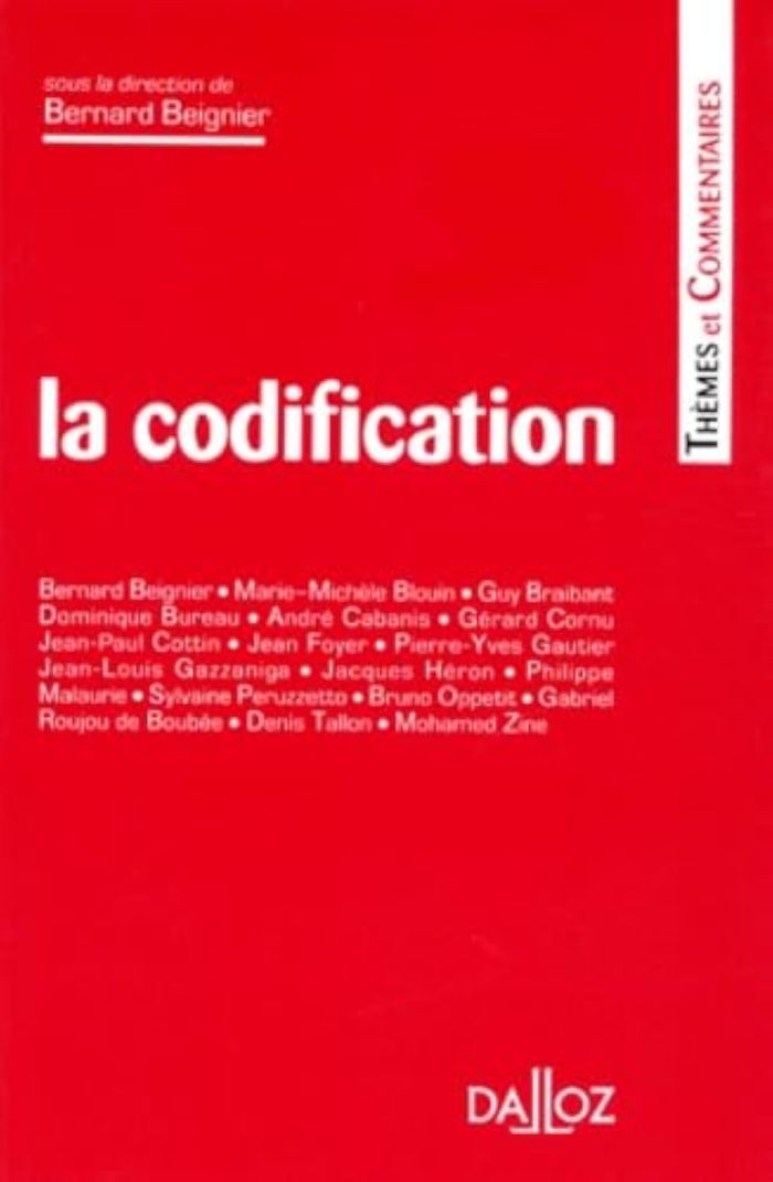 Couverture du livre « LA CODIFICATION » de Collectif, librairie Les Contes Infusés à Corte