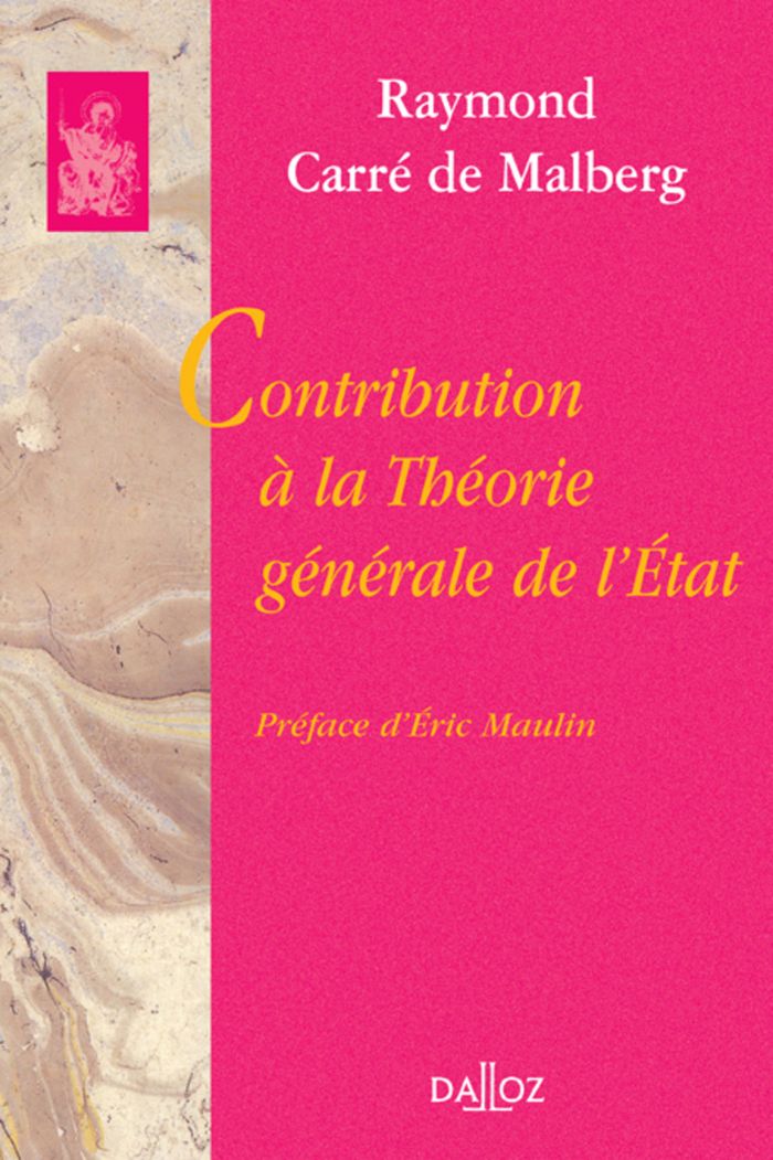 Couverture du livre « CONTRIBUTION A LA THEORIE GENERALE DE L'ETAT - REIMPRESSION DES EDITIONS DE 1920 ET 1922 », librairie Les Contes Infusés à Corte