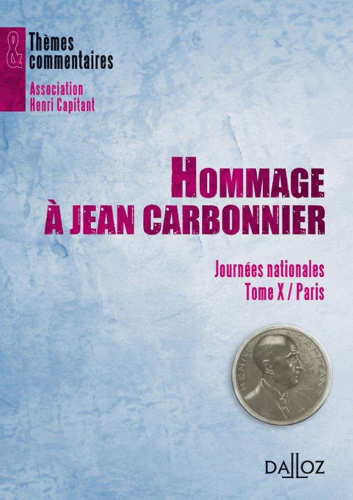 Couverture du livre « HOMMAGE A JEAN CARBONNIER » de Association Henri Ca, librairie Les Contes Infusés à Corte