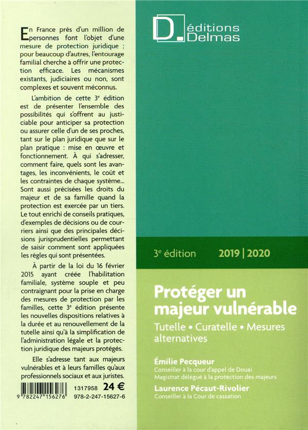 Quatrième de couverture de « PROTEGER UN MAJEUR VULNERABLE 2019/2020. 3E ED. »
