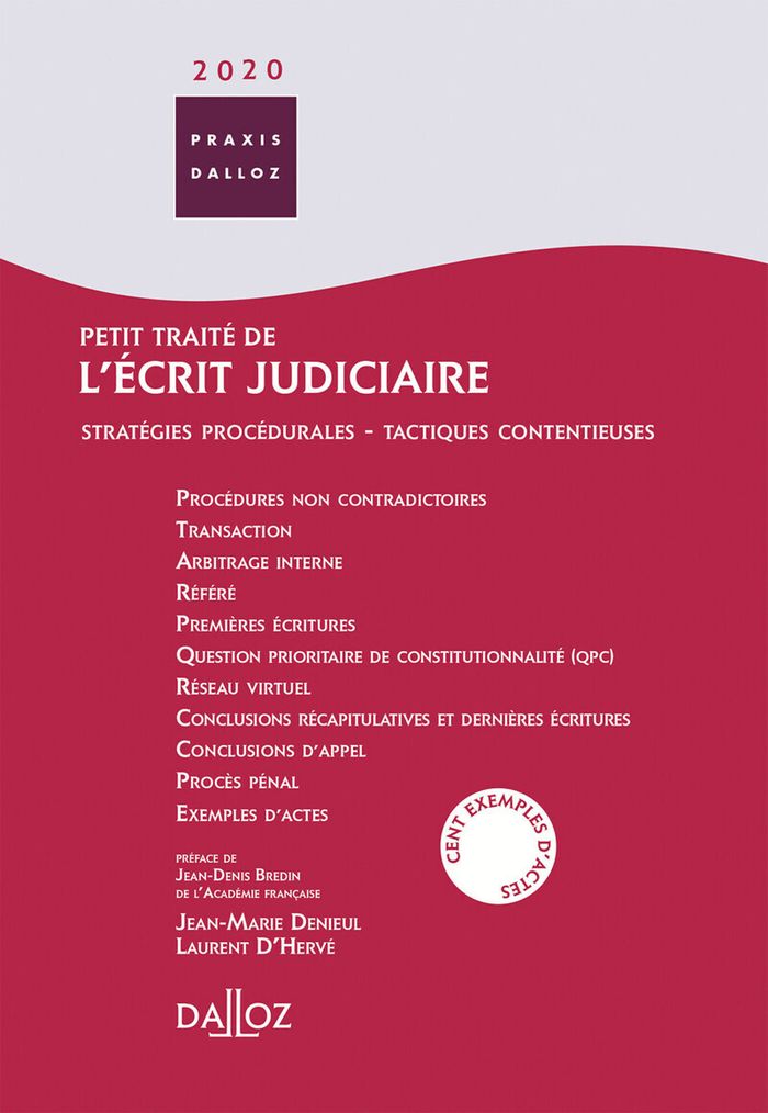 Couverture du livre « PETIT TRAITE DE L'ECRIT JUDICIAIRE 2027/2028. 17E ED. - STRATEGIES PROCEDURALES » de Berger/denieul, librairie Les Contes Infusés à Corte