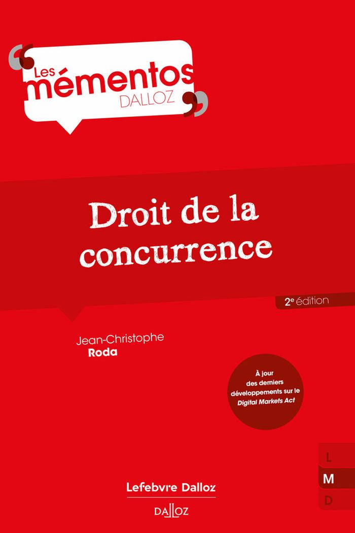 Couverture du livre « Droit de la concurrence » de Jean-Christophe Roda, librairie Les Contes Infusés à Corte
