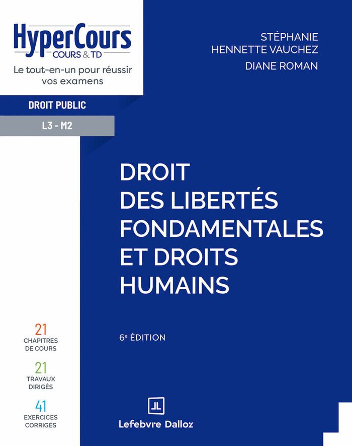 Couverture du livre « Droit des libertés fondamentales et droits humains » de Stéphanie Hennette-Vauchez, librairie Les Contes Infusés à Corte