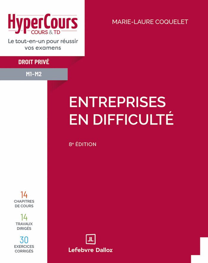 Couverture du livre « Entreprises en difficulté » de Marie-Laure Coquelet, librairie Les Contes Infusés à Corte