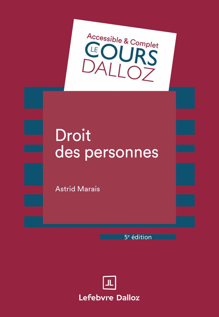 Couverture du livre « Droit des personnes » de Astrid Marais, librairie Les Contes Infusés à Corte
