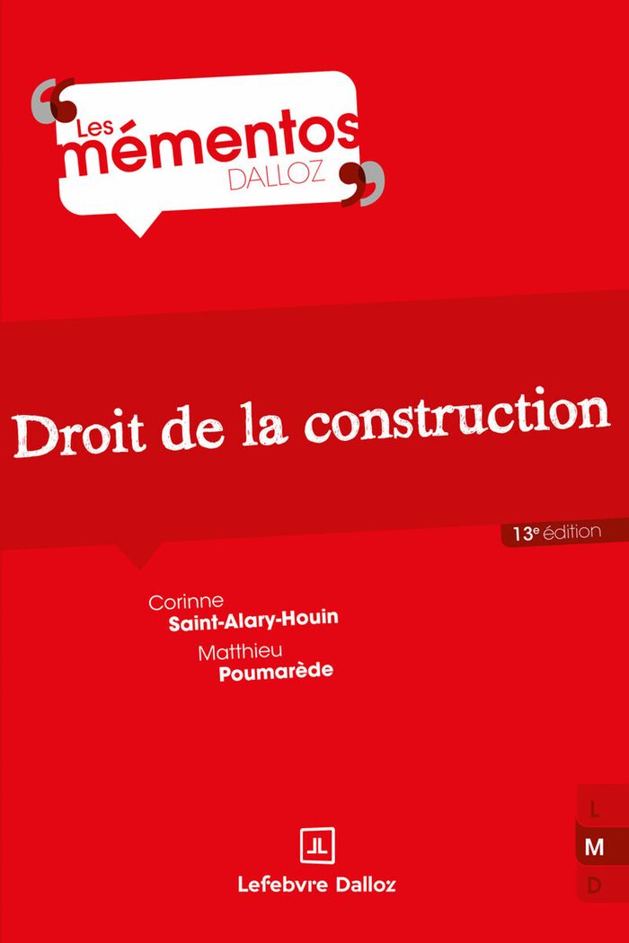 Couverture du livre « Droit de la construction » de Corinne Saint-Alary-Houin, librairie Les Contes Infusés à Corte