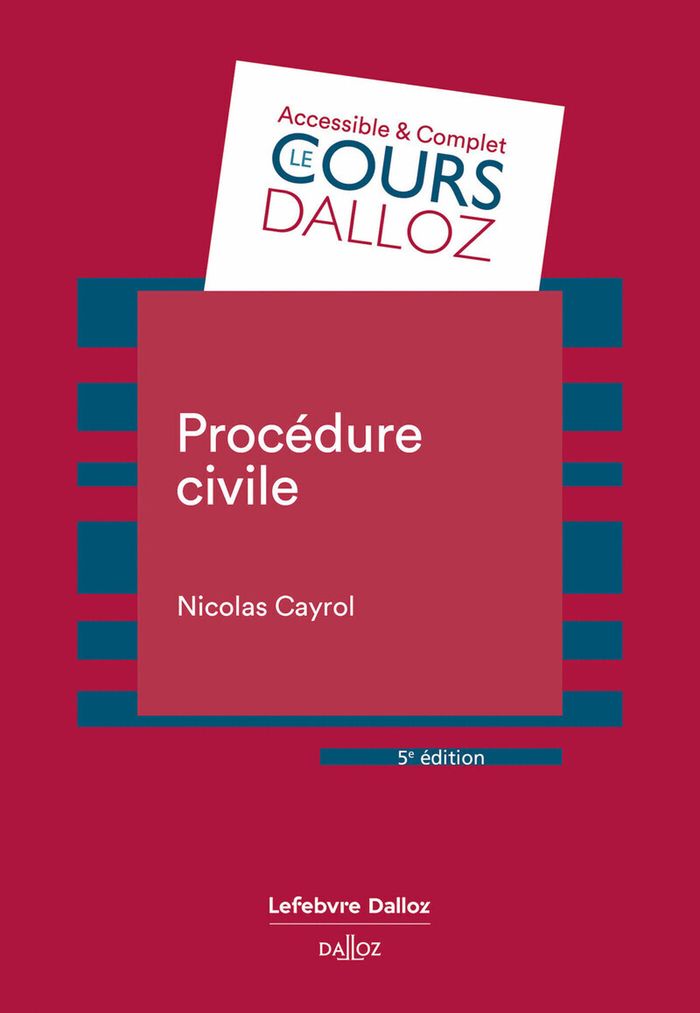 Couverture du livre « Procédure civile » de Nicolas Cayrol, librairie Les Contes Infusés à Corte