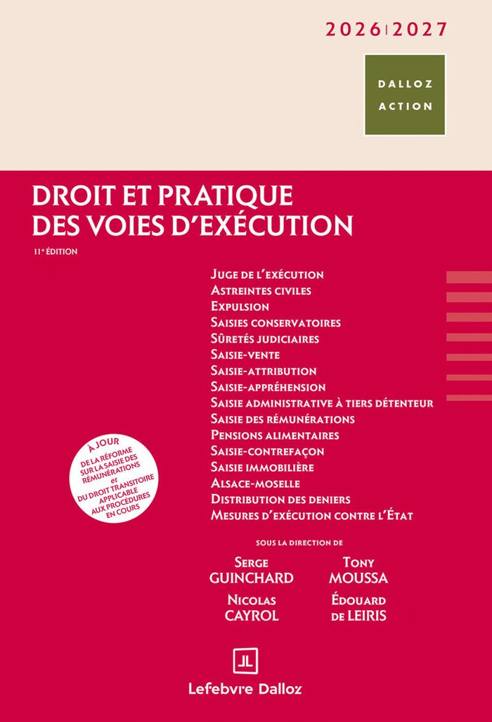 Couverture du livre « Droit et pratique des voies d'exécution » de Serge Guinchard, librairie Les Contes Infusés à Corte