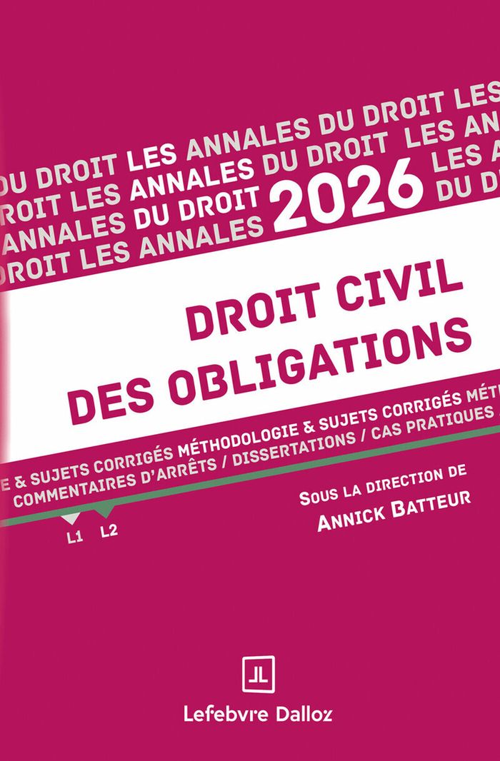 Couverture du livre « Droit civil des obligations : méthodologie & sujets corrigés » de Annick Batteur, librairie Les Contes Infusés à Corte