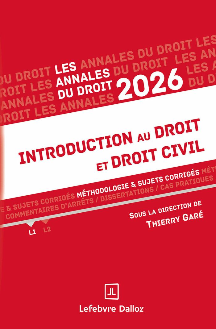 Couverture du livre « Introduction au droit et droit civil : méthodologie & sujets corrigés » de Thierry Garé, librairie Les Contes Infusés à Corte