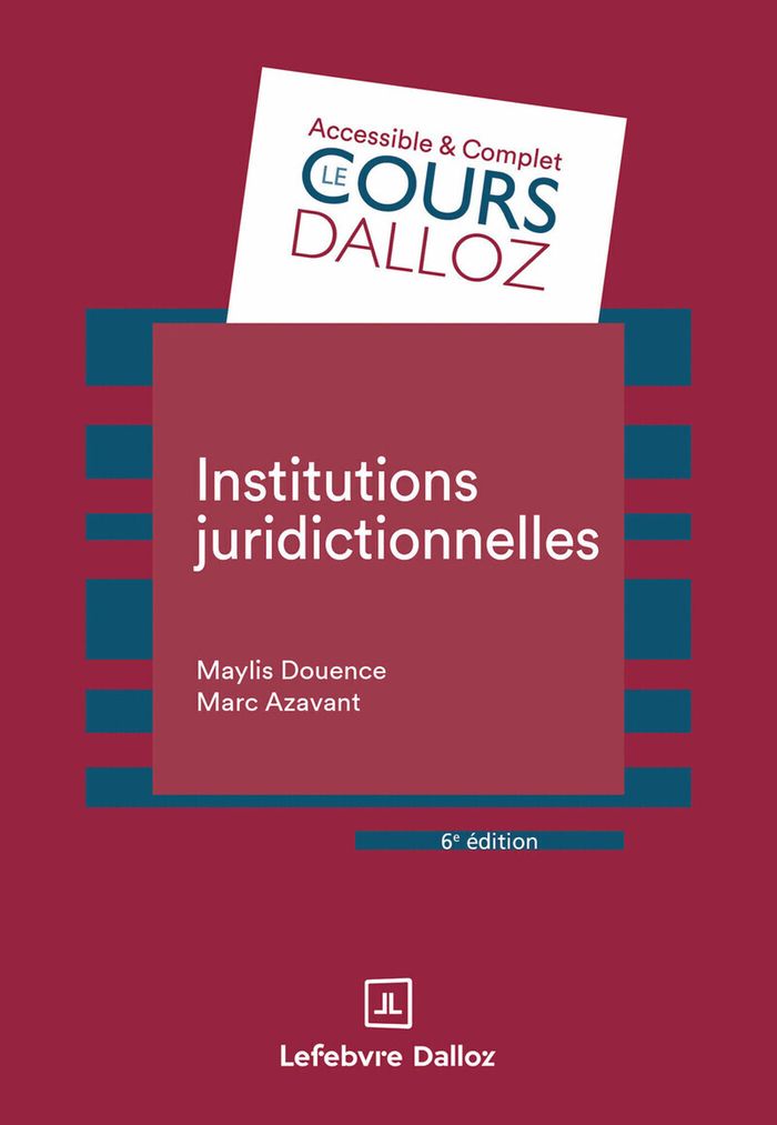 Couverture du livre « Institutions juridictionnelles » de Maylis Douence, librairie Les Contes Infusés à Corte
