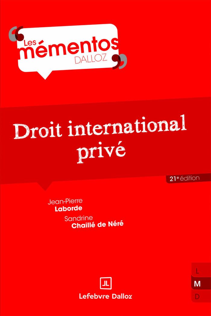 Couverture du livre « Droit international privé » de Jean-Pierre Laborde, librairie Les Contes Infusés à Corte