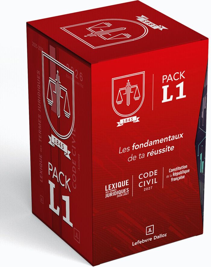 Couverture du livre « PACK L1 2027 : CODE CIVIL - LEXIQUE DES TERMES JURIDIQUES - CONSTITUTION DE LA REPUBLIQUE FRANCAISE », librairie Les Contes Infusés à Corte