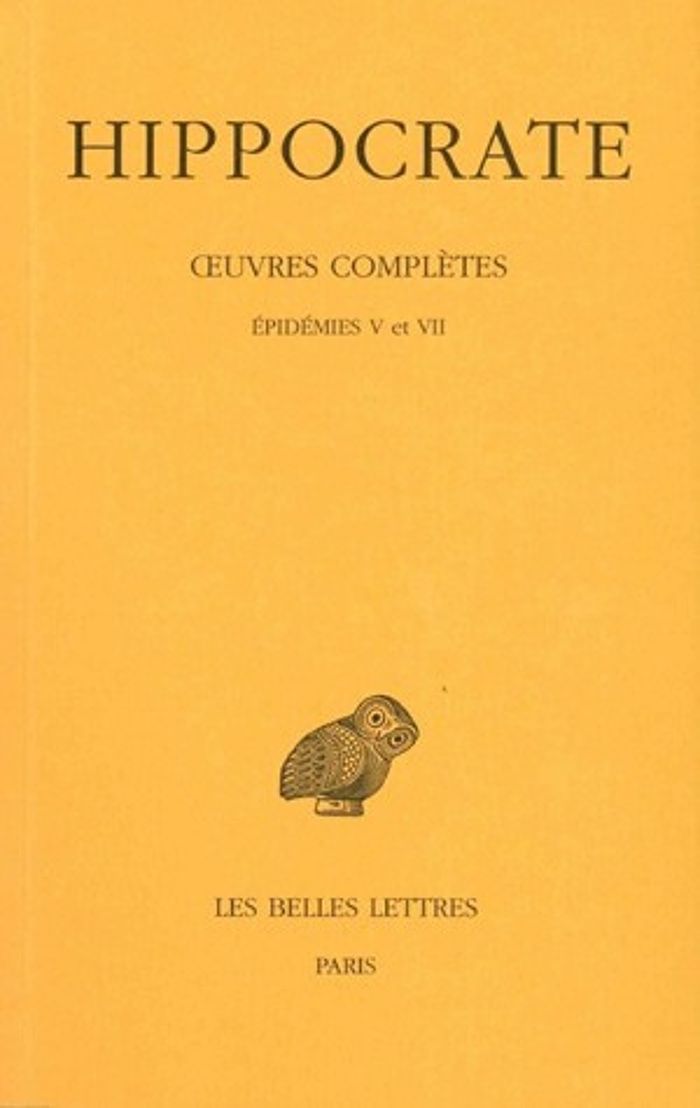 Couverture du livre « TOME IV, 3E PARTIE : EPIDEMIES V ET VII » de Hippocrate/grmek, librairie Les Contes Infusés à Corte