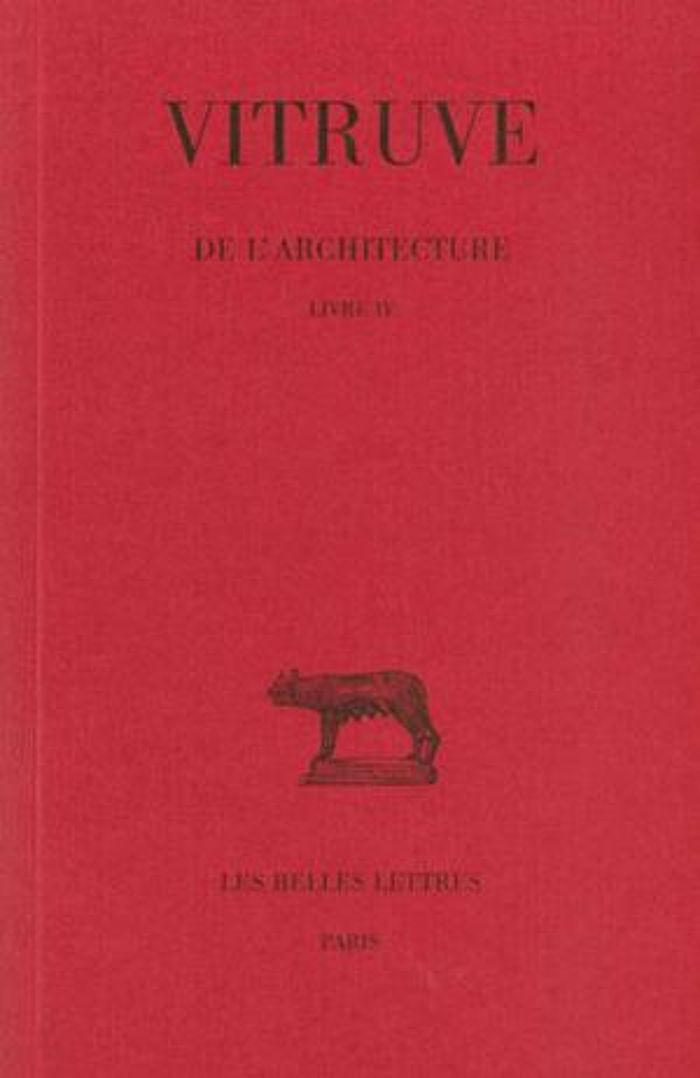 Couverture du livre « DE L'ARCHITECTURE. LIVRE IV » de Vitruve, librairie Les Contes Infusés à Corte