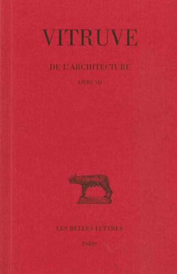 Couverture du livre « DE L'ARCHITECTURE. LIVRE VII » de Vitruve/cam, librairie Les Contes Infusés à Corte