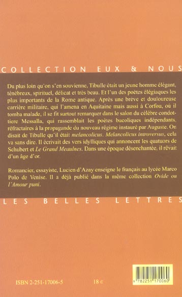 Quatrième de couverture de « TIBULLE A CORFOU »