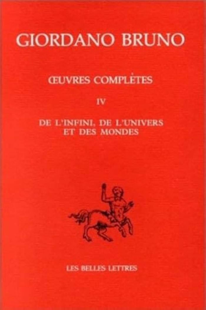 Couverture du livre « OEUVRES ITALIENNES - TOME IV : DE L'INFINI, DE L'UNIVERS ET DES MONDES. », librairie Les Contes Infusés à Corte