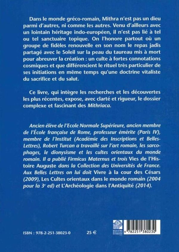 Quatrième de couverture de « MITHRA ET LE MITHRIACISME - ILLUSTRATIONS, NOIR ET BLANC »
