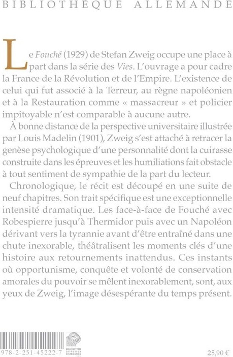 Quatrième de couverture de « Joseph Fouché : portrait d'un homme politique »