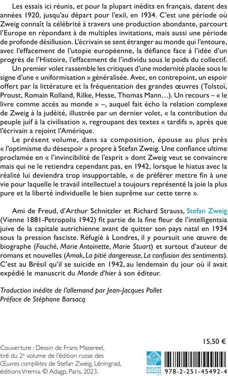 Quatrième de couverture de « Le monde de demain : essais et conférences »