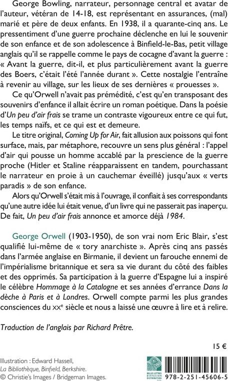 Quatrième de couverture de « Un peu d'air frais »