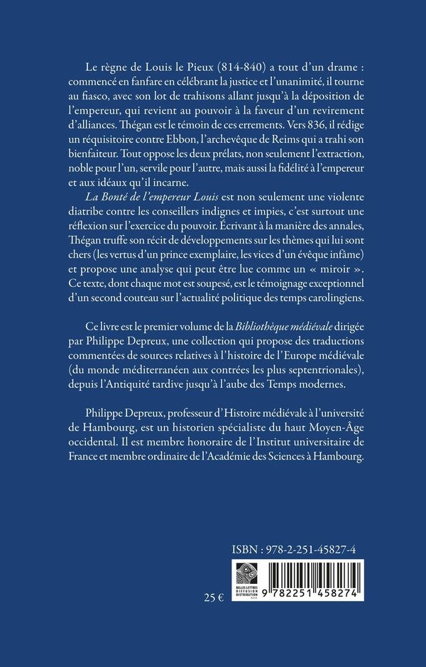 Quatrième de couverture de « La Bonté de l'empereur Louis »