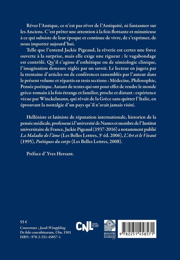 Quatrième de couverture de « Rêver l'antique »