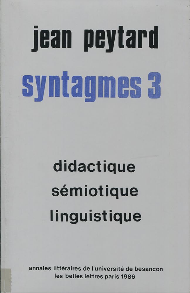 Couverture du livre « SYNTAGMES », librairie Les Contes Infusés à Corte