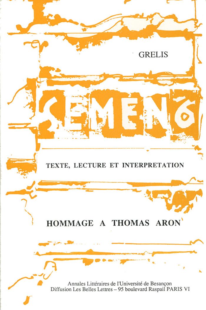 Couverture du livre « SEMEN, N  6/1991 » de Xxx, librairie Les Contes Infusés à Corte