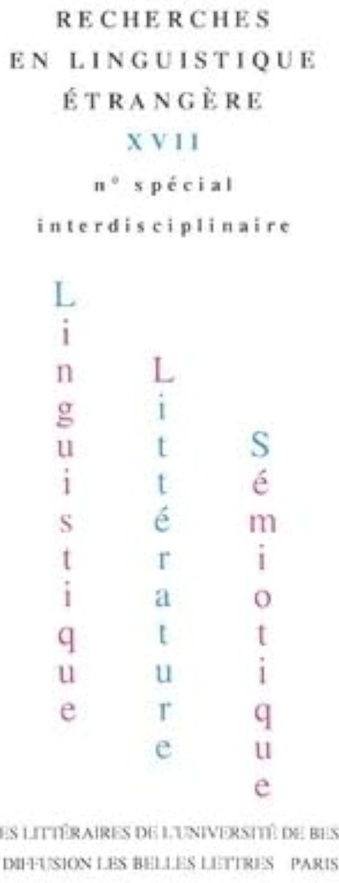 Couverture du livre « RECHERCHES EN LINGUISTIQUE ETRANGERE », librairie Les Contes Infusés à Corte