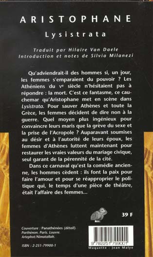Quatrième de couverture de « LYSISTRATA »