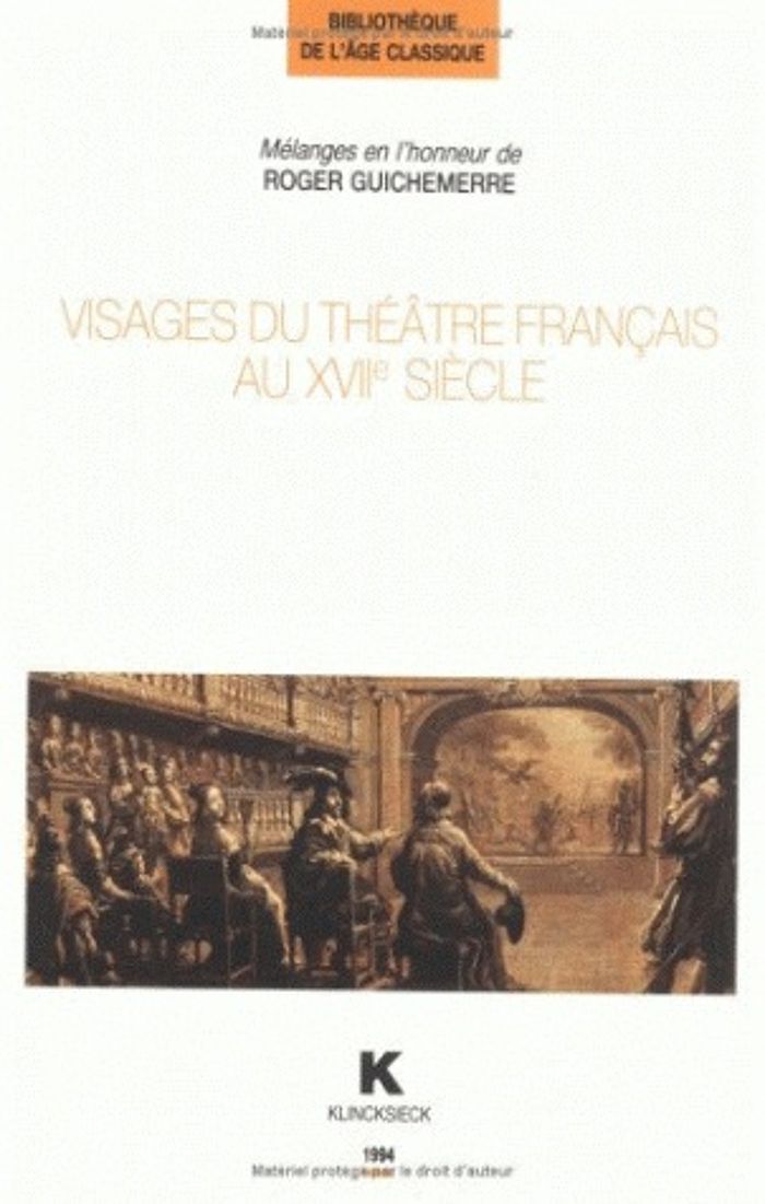 Couverture du livre « VISAGES DU THEATRE FRANCAIS AU XVIIE SIECLE » de Georges Forestier, librairie Les Contes Infusés à Corte