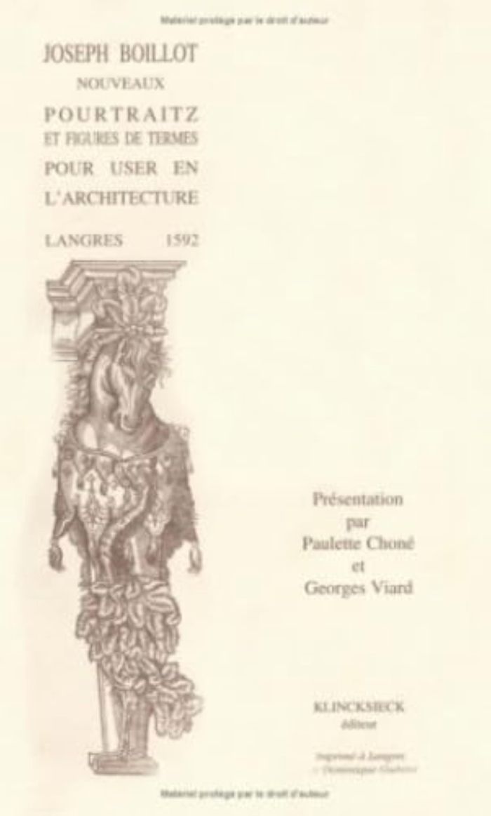 Couverture du livre « NOUVEAUX PORTRAITS ET FIGURES DE TERMES POUR USER EN L'ARCHITECTURE » de Joseph Boillot, librairie Les Contes Infusés à Corte
