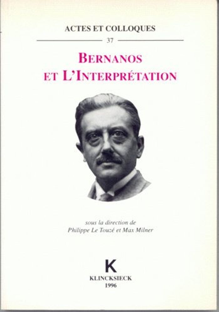 Couverture du livre « BERNANOS ET L'INTERPRETATION » de Le Touze Philippe, librairie Les Contes Infusés à Corte