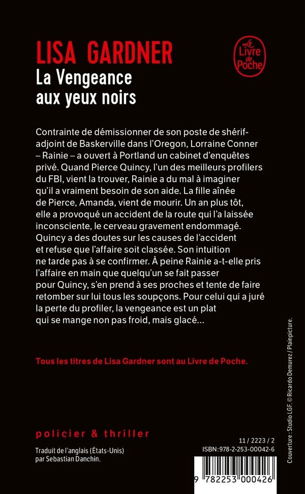 Quatrième de couverture de « La vengeance aux yeux noirs »