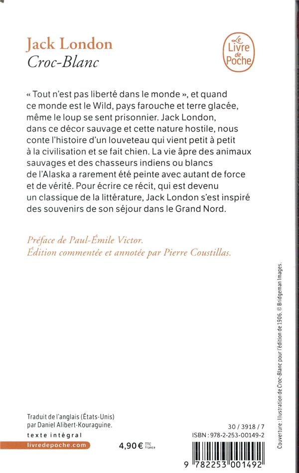 Quatrième de couverture de « CROC-BLANC »